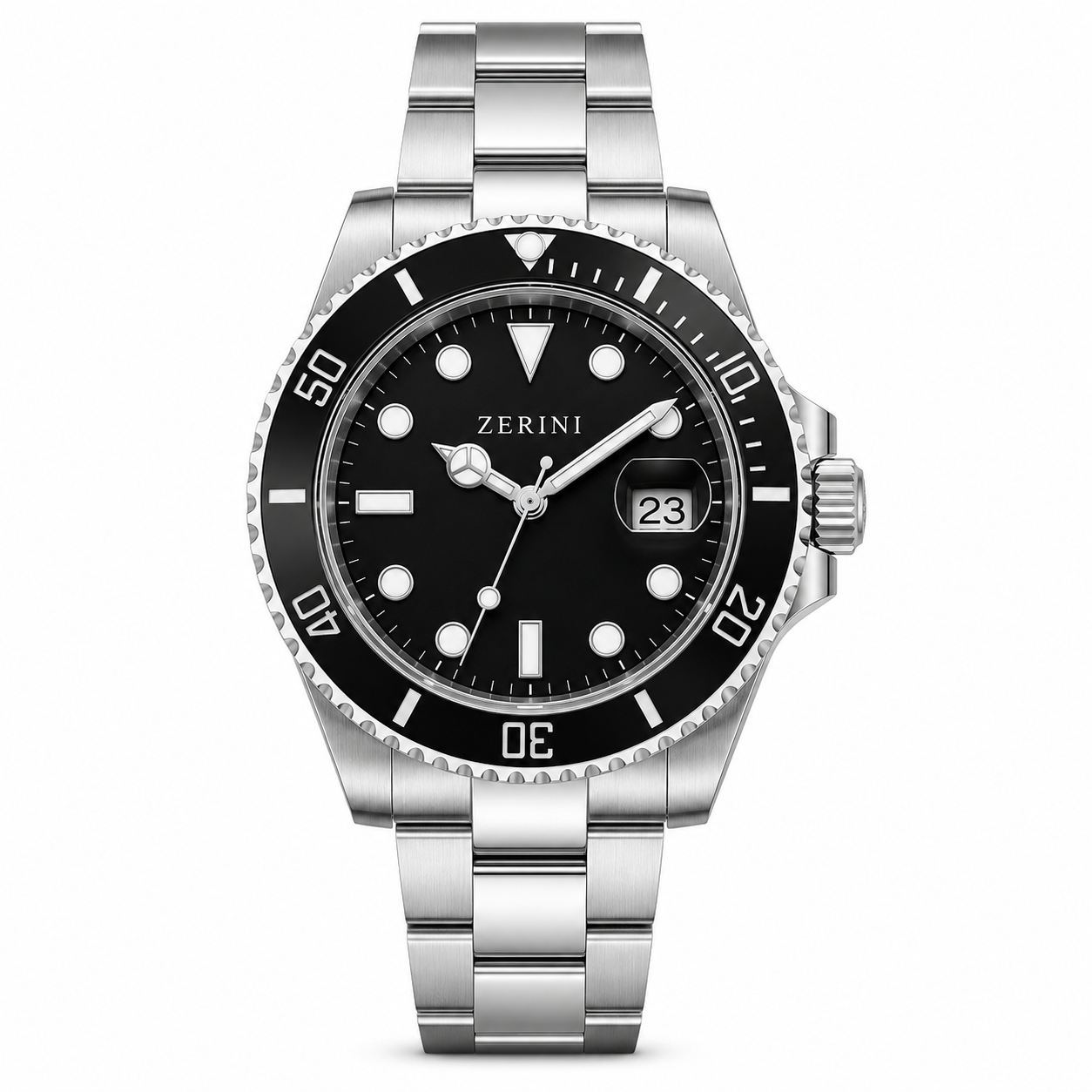 ZN RE SR Stainless Steel Black Dial